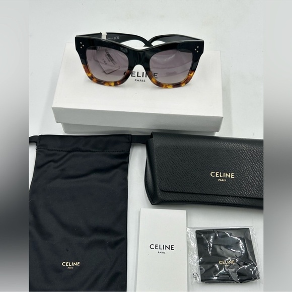 Women’s Celine black/tortoiseshell sunglasses CL 400–41 N made in Italy - Picture 1 of 14